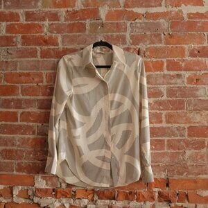 Women's White/Black Patterned Shirt